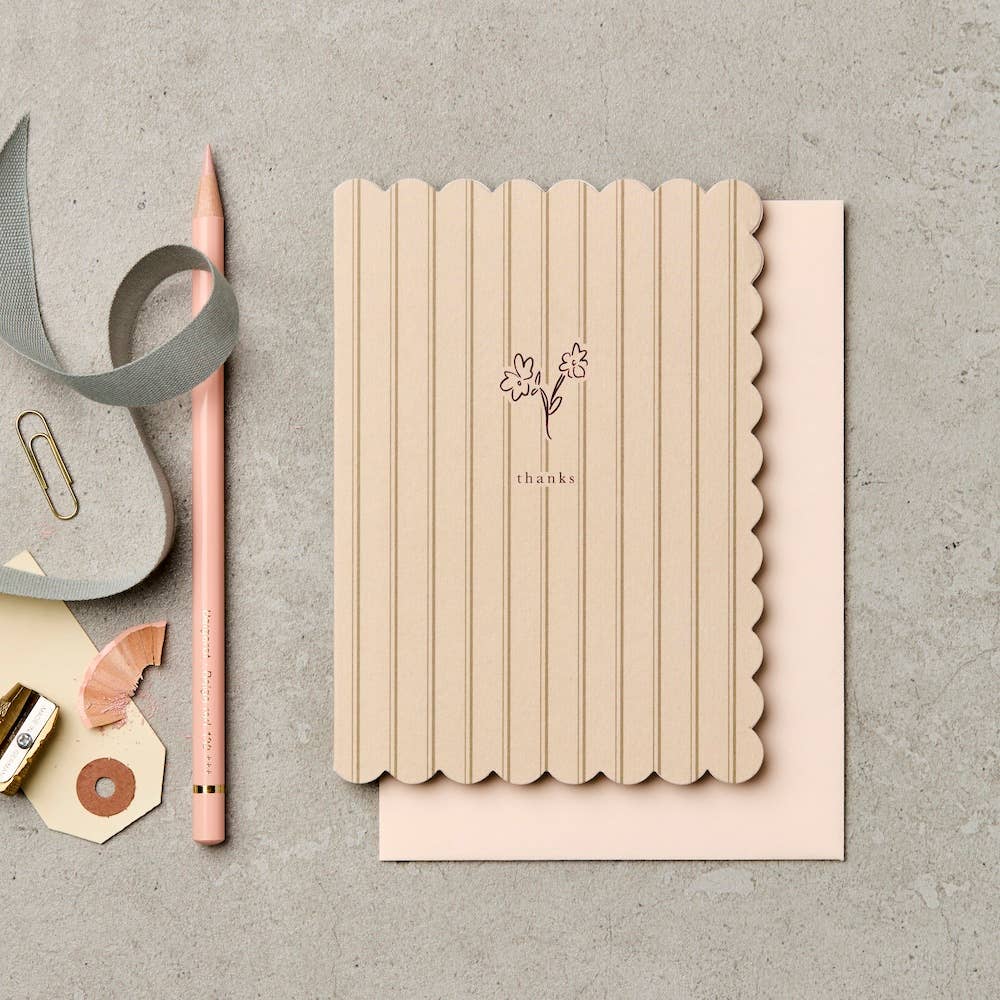Scallop Posy Thank You Card