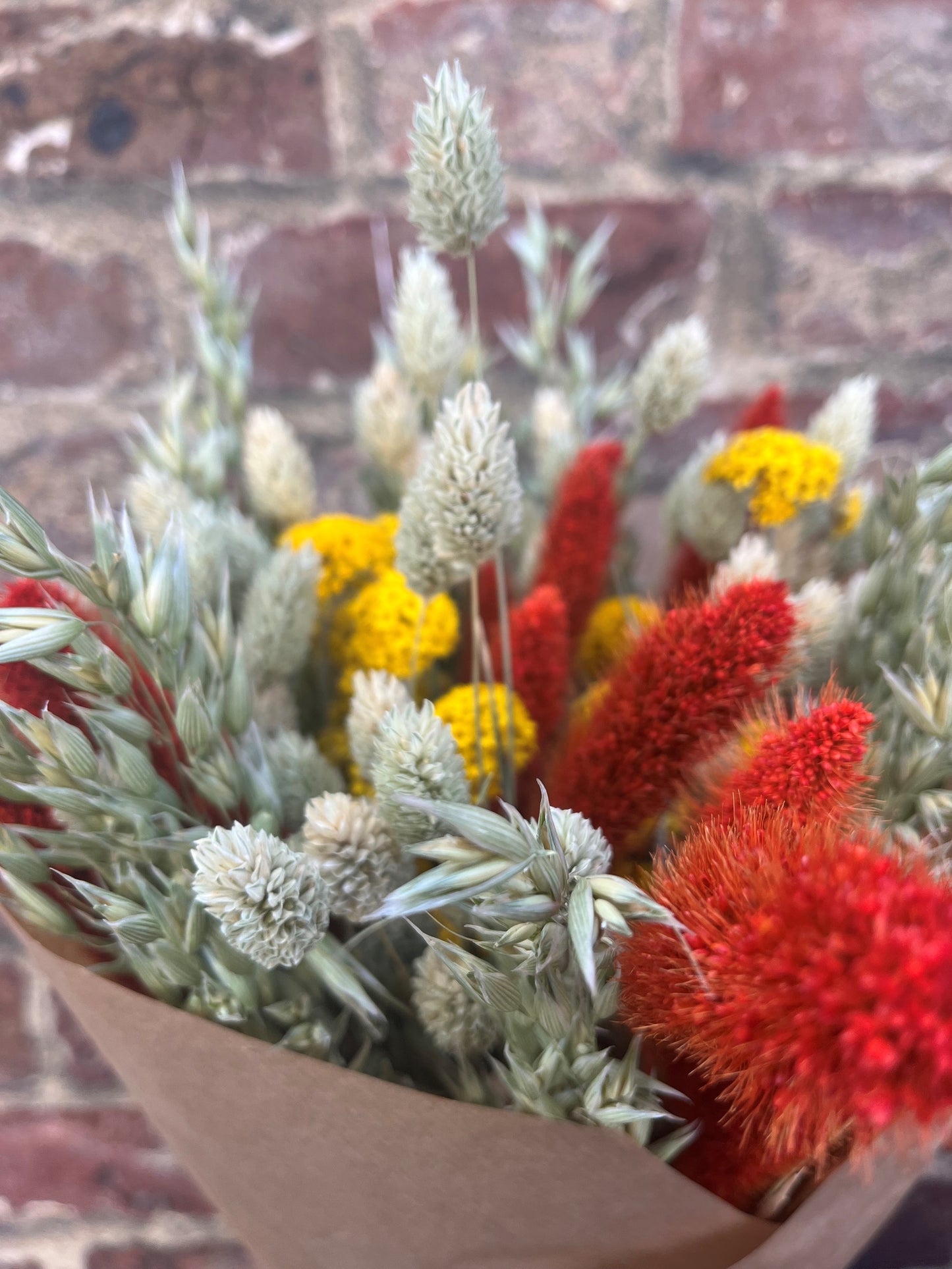 Dried flower bunch - Natural, ochre & orange