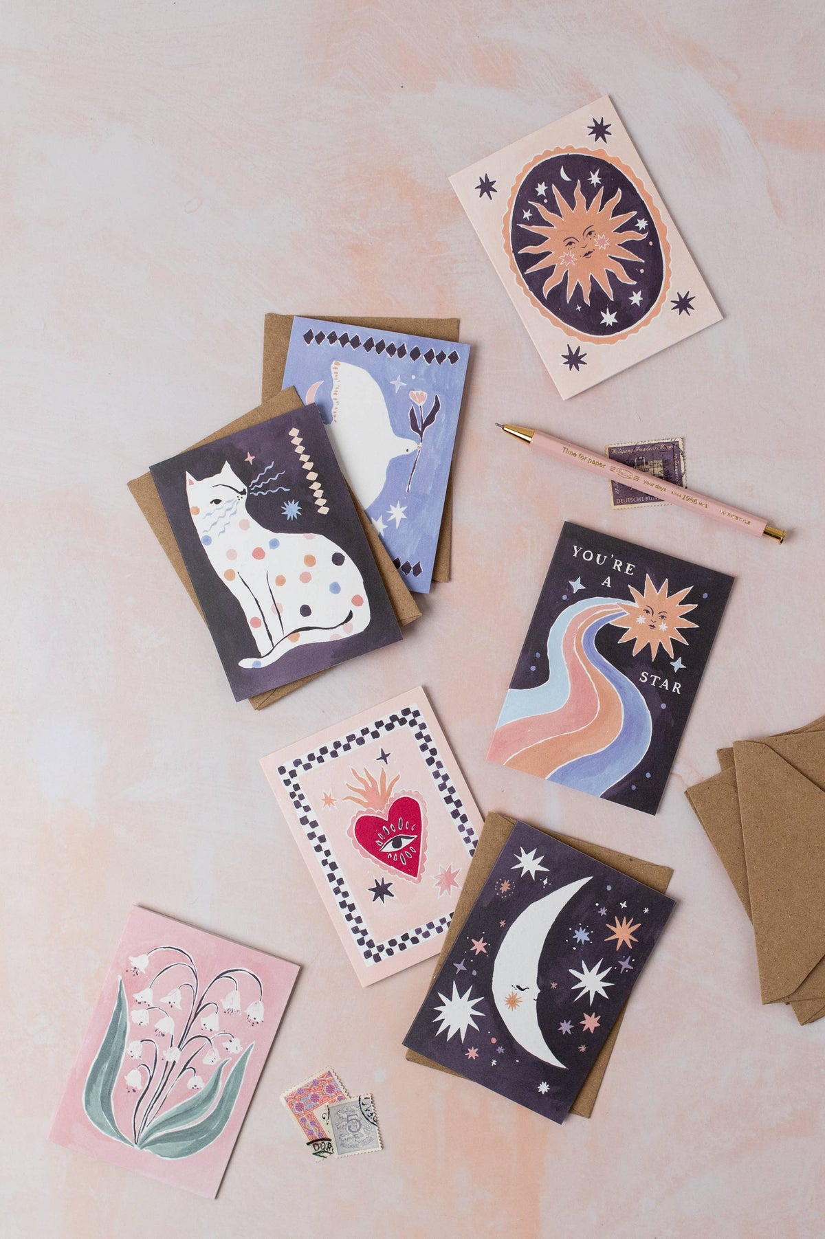 Sister Paper Co. | USA Duties Paid - Lily of the Valley Mini Card | Blank Card | Mini Cards
