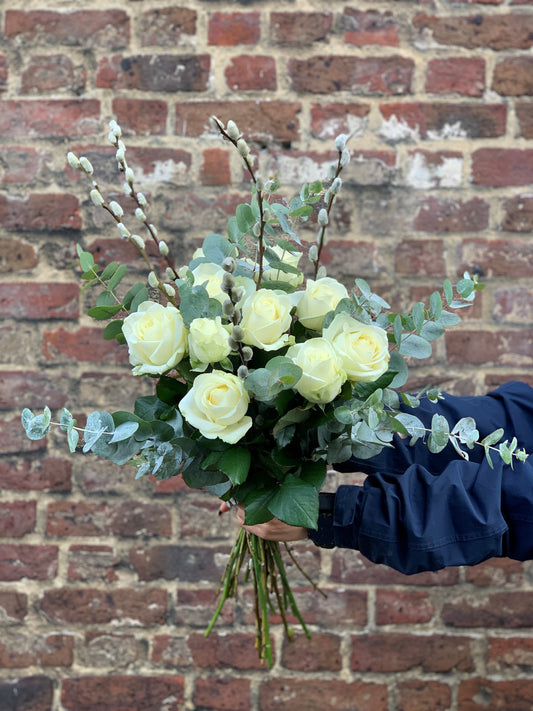 Natural White Rose Bunch