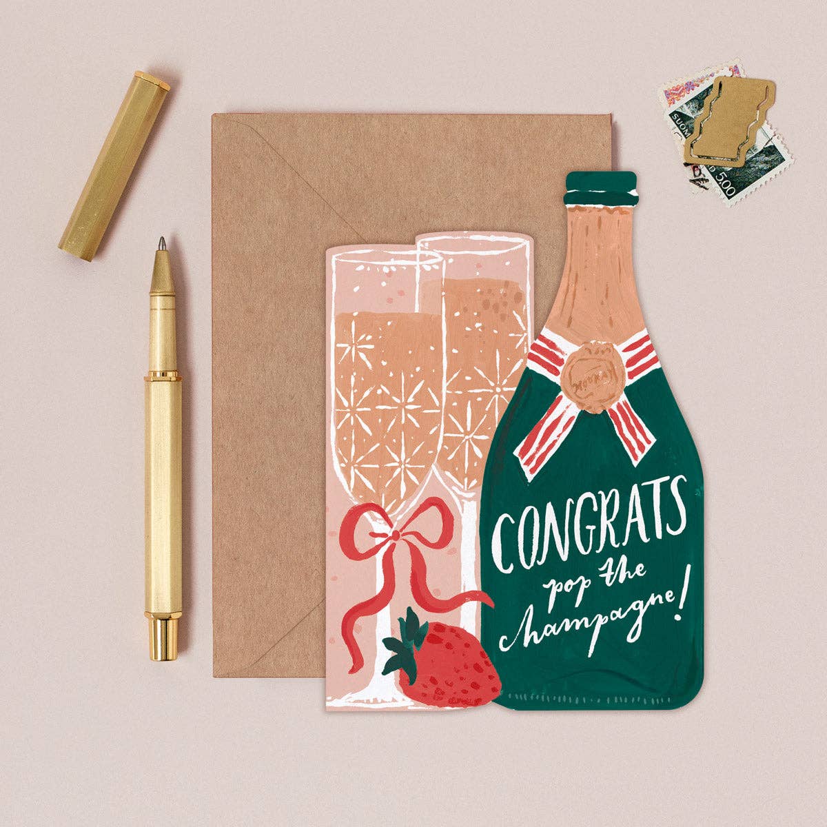 Sister Paper Co. | USA Duties Paid - Pop The Champagne Congratulations Card | Celebration Cards