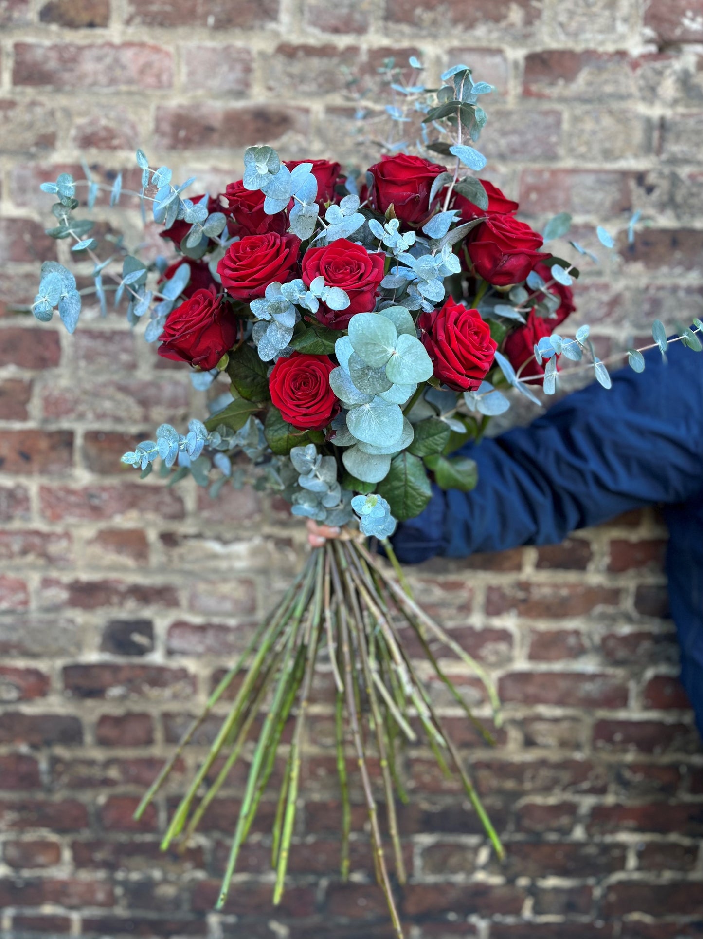 'True Love' Red Roses with Eucalyptus