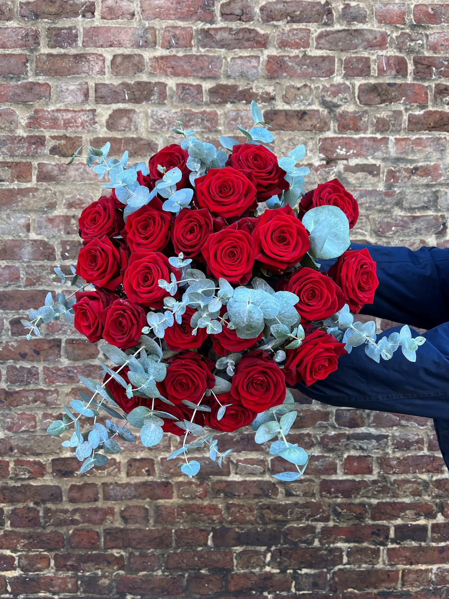 'True Love' Red Roses with Eucalyptus