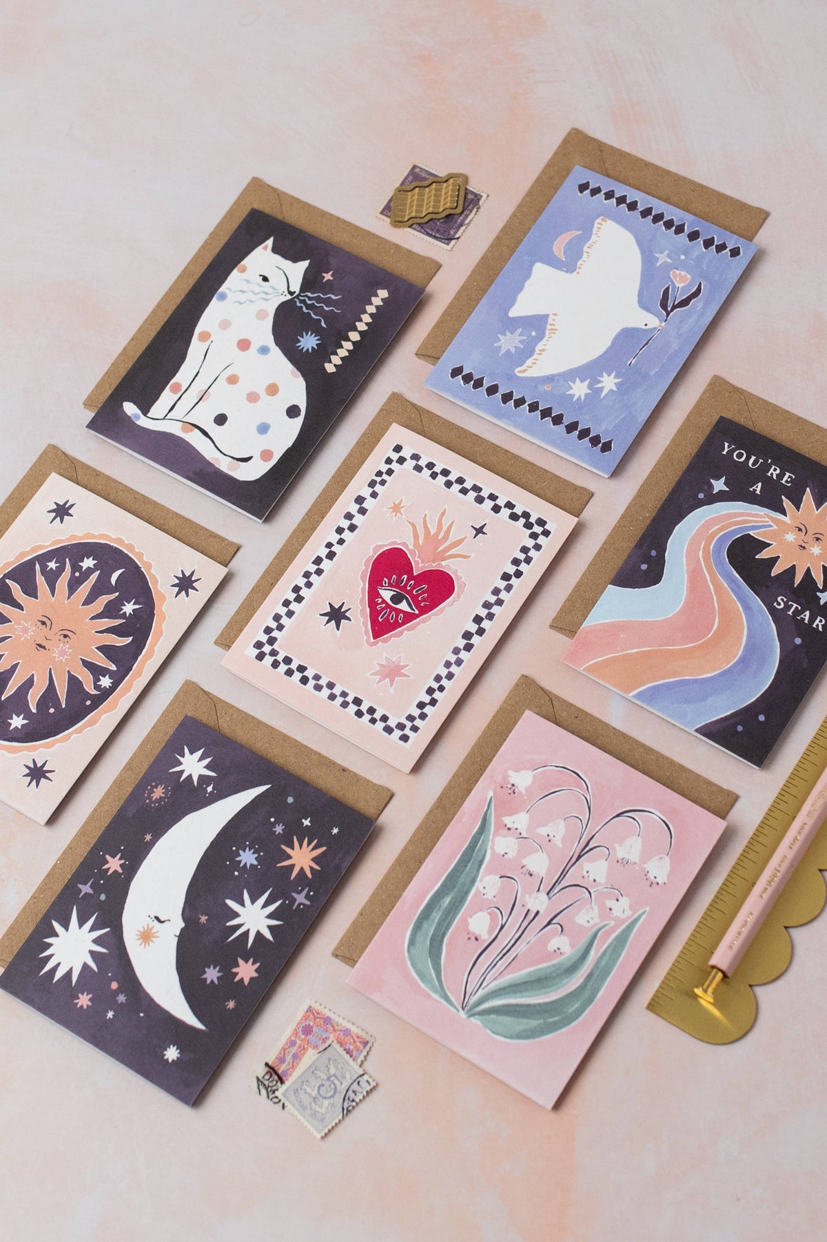 Sister Paper Co. | USA Duties Paid - Dove Mini Cards | Blank Mini Cards | Mini Greeting Cards