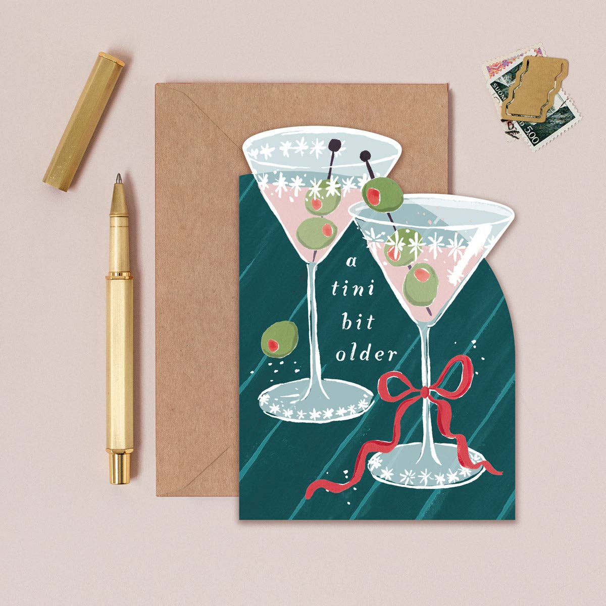 Sister Paper Co. | USA Duties Paid - Tini Bit Older Martini Birthday Card | Birthday Cards