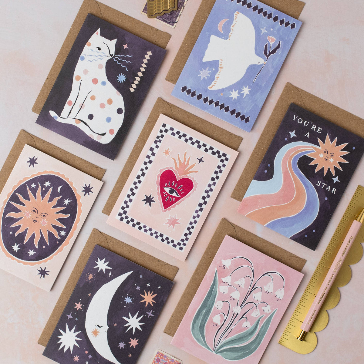 Sister Paper Co. | USA Duties Paid - Dove Mini Cards | Blank Mini Cards | Mini Greeting Cards