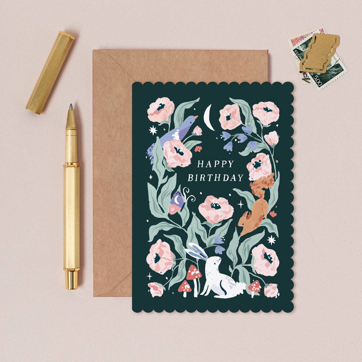 Sister Paper Co. | USA Duties Paid - Woodland Birthday Card | Botanical Birthday Cards