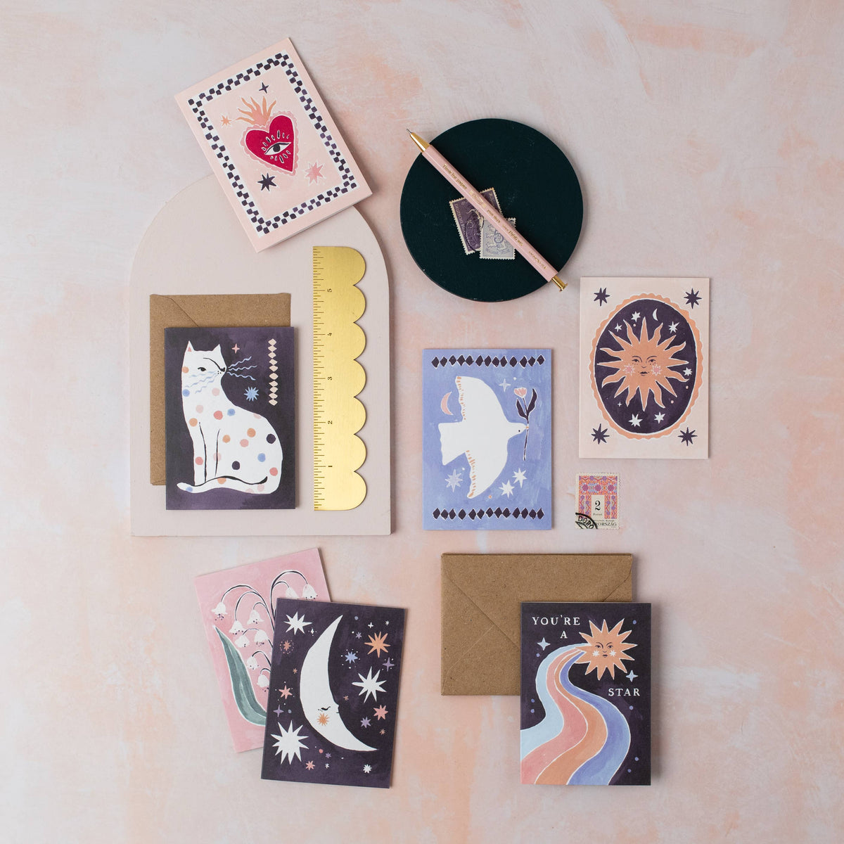 Sister Paper Co. | USA Duties Paid - Dove Mini Cards | Blank Mini Cards | Mini Greeting Cards