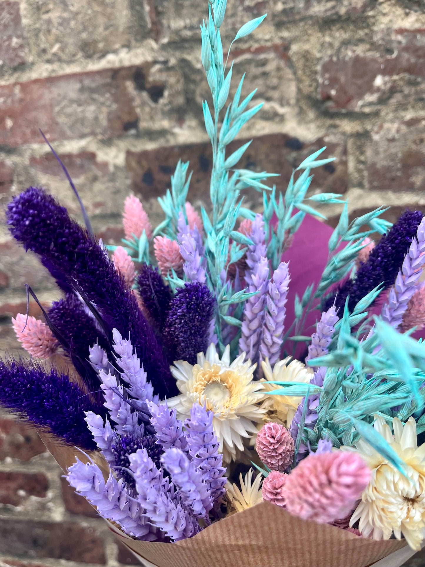 Dried flower bunch - Purple, pink & blue