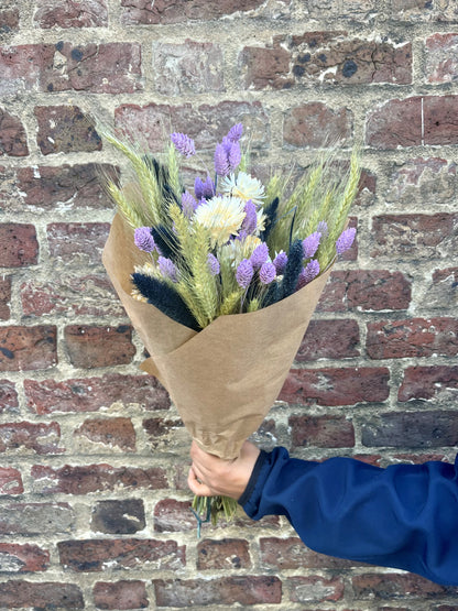 Dried flower bunch - Natural, lilac & navy