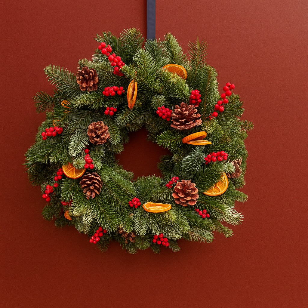 Mulled Wine Christmas Door Wreath
