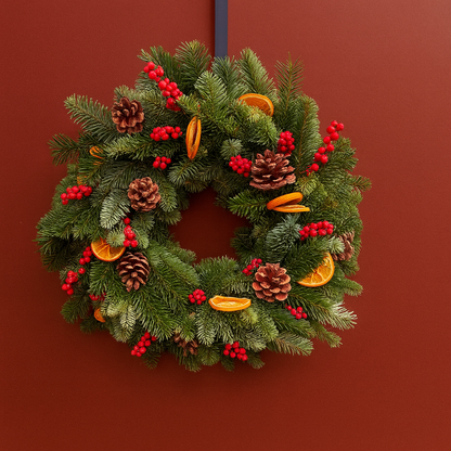 Mulled Wine Christmas door wreath