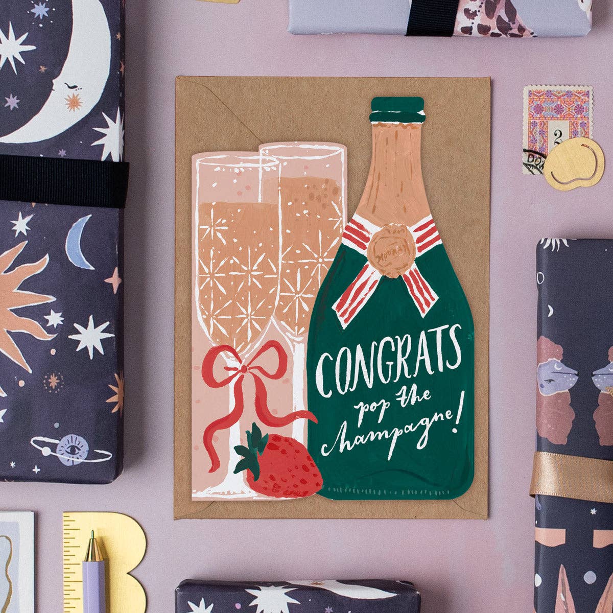 Sister Paper Co. | USA Duties Paid - Pop The Champagne Congratulations Card | Celebration Cards