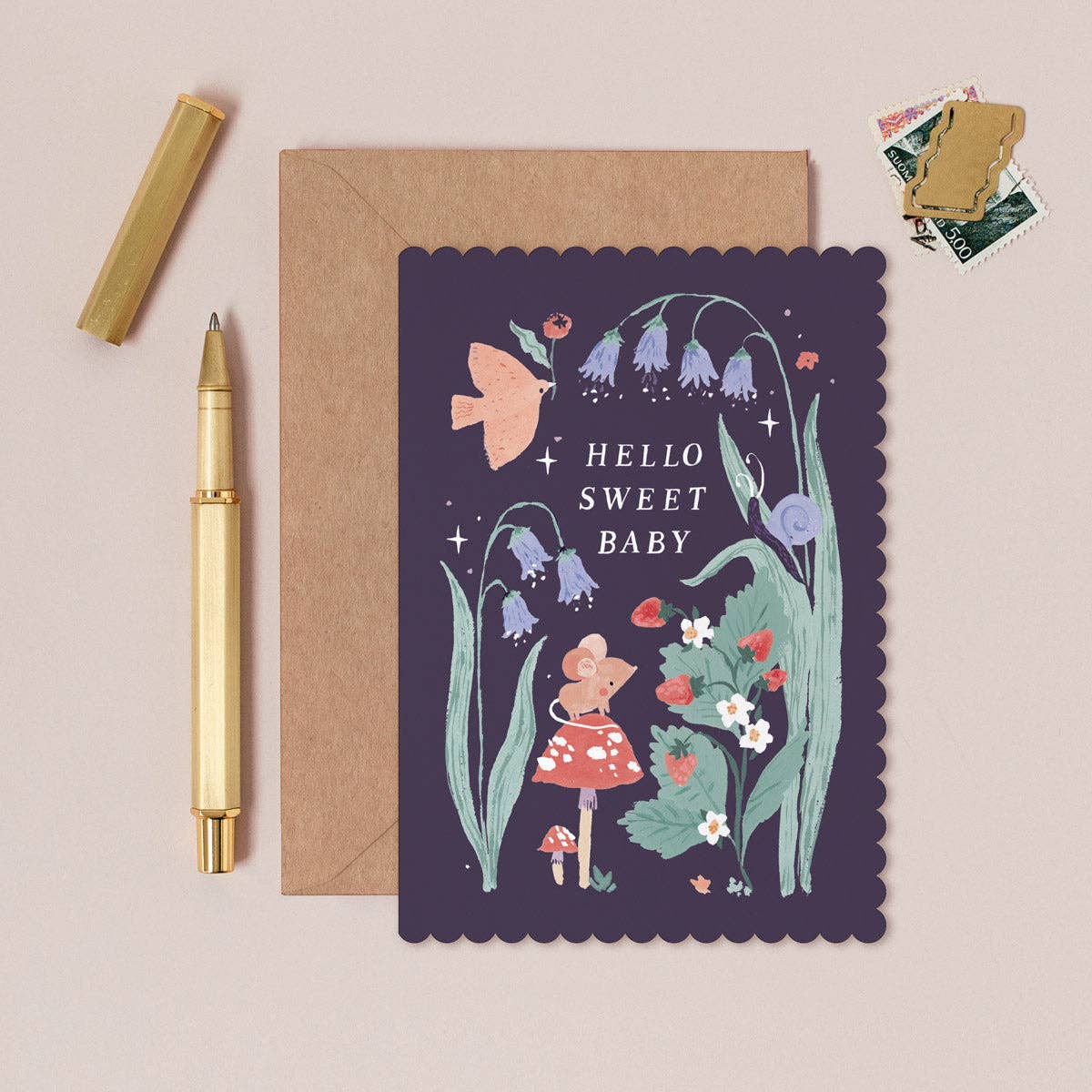 Sister Paper Co. | USA Duties Paid - Woodland New Baby Card | Newborn Baby Greeting Cards