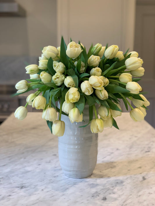 Soft Lemon Double Tulips